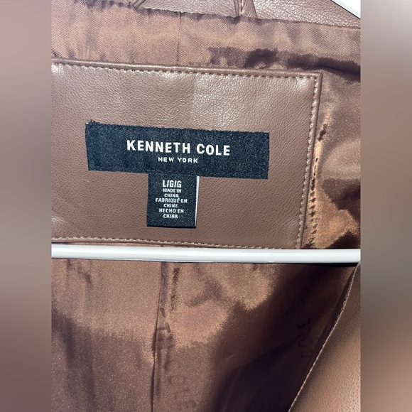 Kenneth Cole Women's Faux Leather Jacket in Rich Brown - Picture 2 of 4